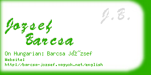 jozsef barcsa business card